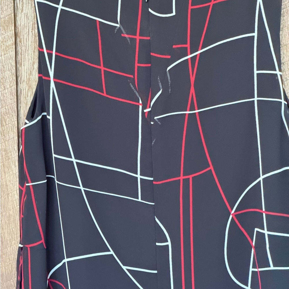Alfani Black Dress with Red and White Geometric Design - Picture 12 of 12